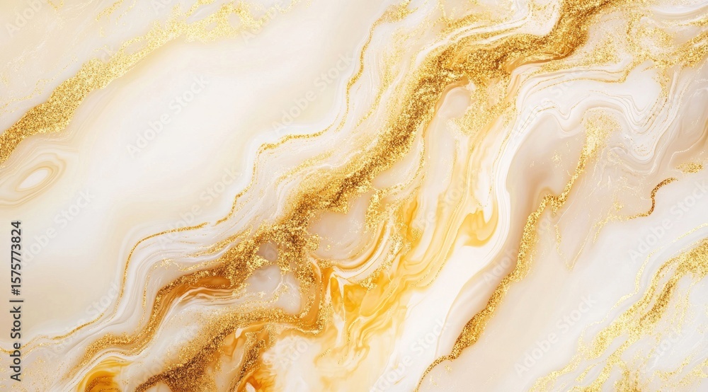 Obraz premium Abstract marbled gold and cream background