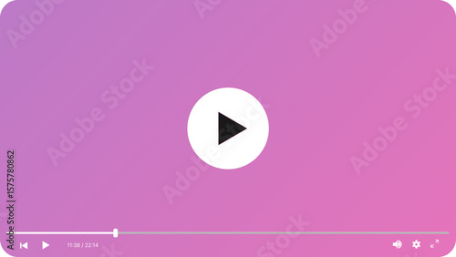 Modern video player template, On-line Media player design mockup,multimedia player interface for web 