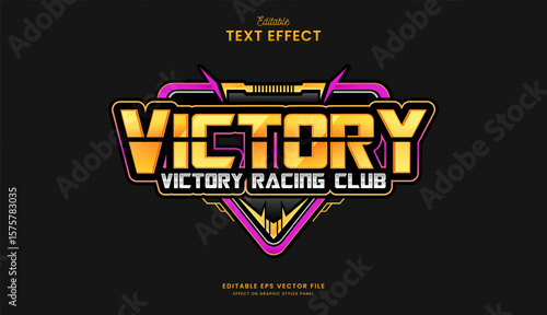 decorative automotive victory racing editable text effect design