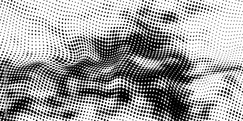 Dotted halftone texture background. Vanishing grunge gritty noise wallpaper. Black pop art gradient overlay. Weathered pixelated raster comic backdrop vector