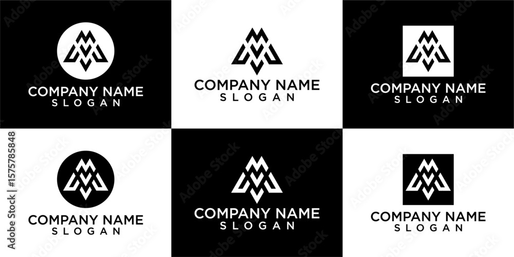 Obraz premium Abstract letter M logotype. Modern logo