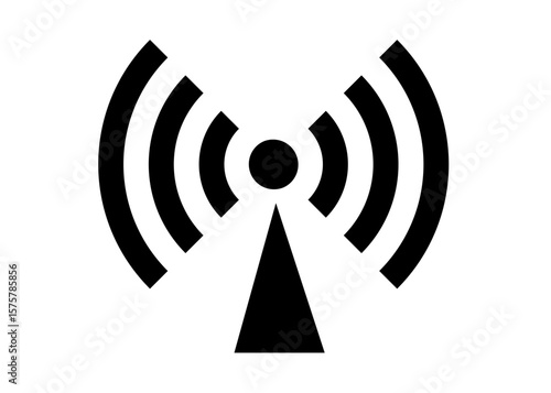 黒いWi-Fi ロゴ マーク アンテナのイラスト ピクトグラム