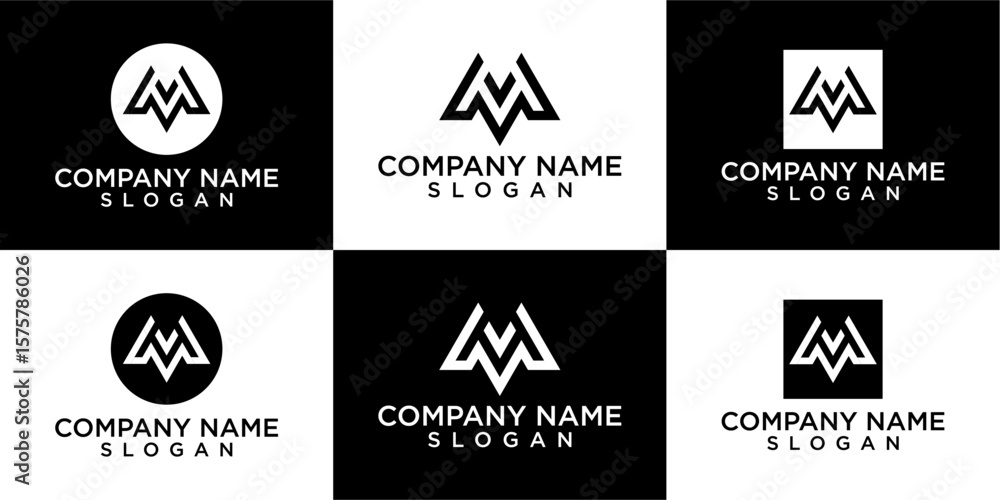 Obraz premium Abstract letter M logotype. Modern logo