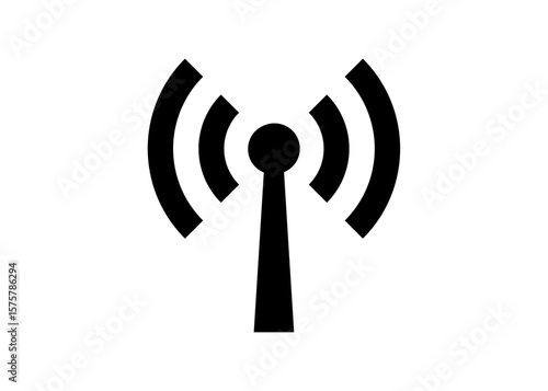 Wi-Fi ロゴ ロゴマーク アンテナのピクトグラム 黒 モノクロ