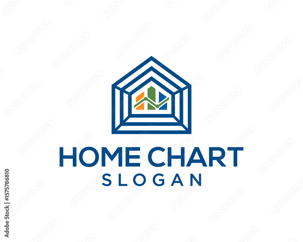 Fototapeta premium vector logo diagram chart with house