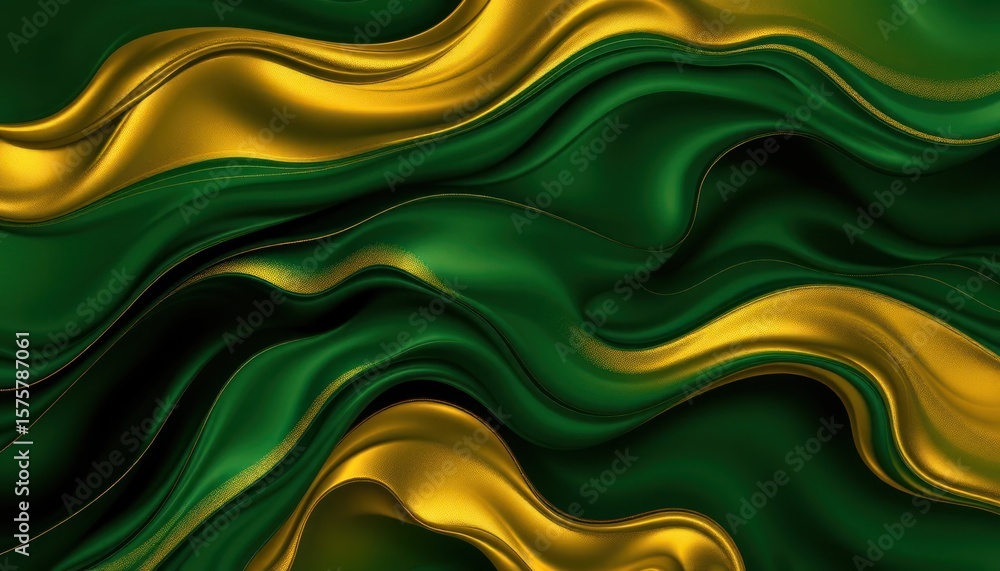 Abstract swirling green and gold waves Abstract swirling green and gold waves