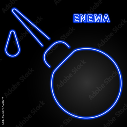 enema neon sign, modern glowing banner design, colorful modern design trends on black background. Vector illustration.