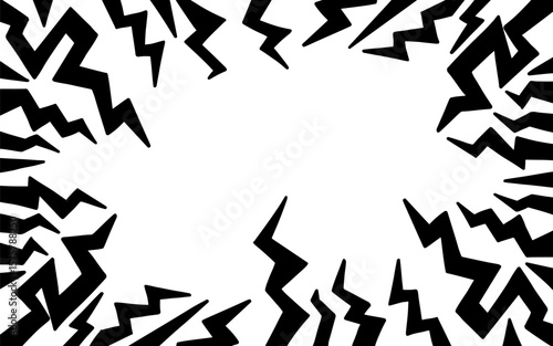 Dynamic lightning bolt frame. Cartoon comic background with lightning burst effect