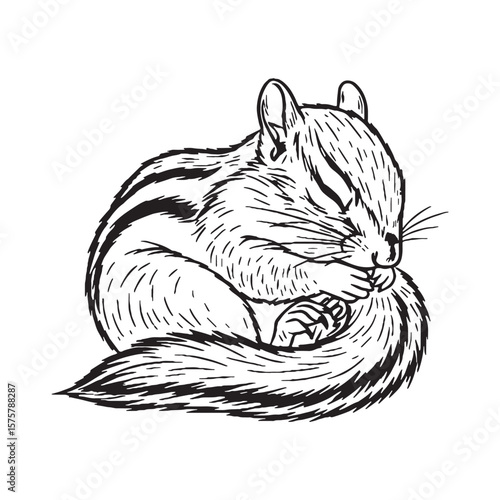 Perfect for Logos - this Clear Chipmunk Vector - delivers precise Chipmunk Lineart for sharp branding - a crisp Chipmunk Drawing - the ultimate Vector Lineart of Chipmunk outline.

