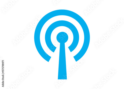 青いWi-Fi ロゴ マーク アンテナのイラスト ピクトグラム