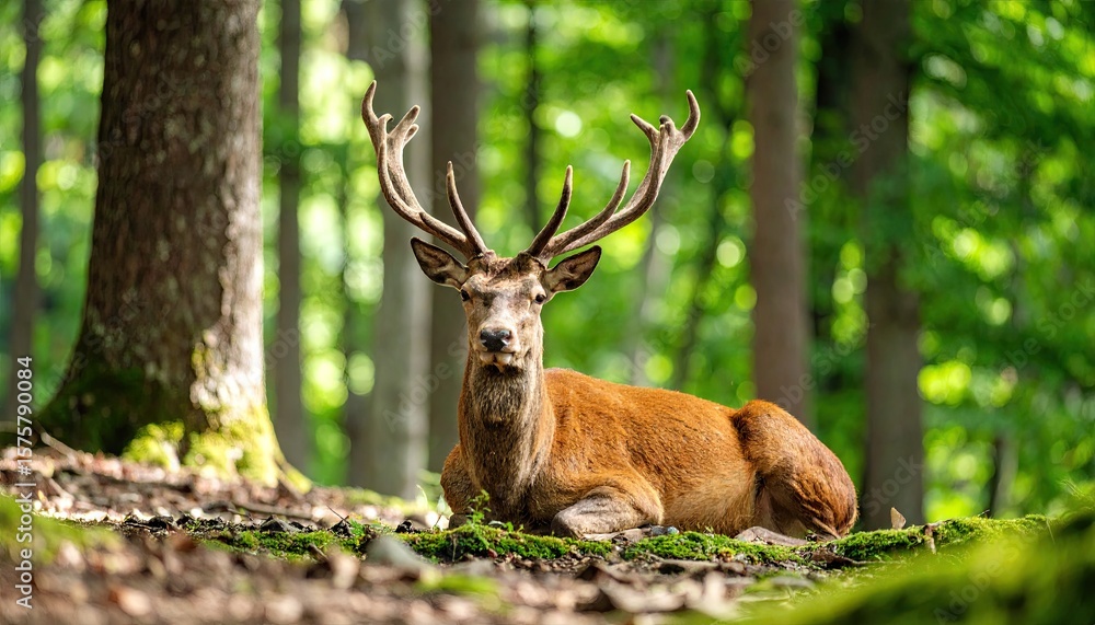 Naklejka premium Forest deer resting