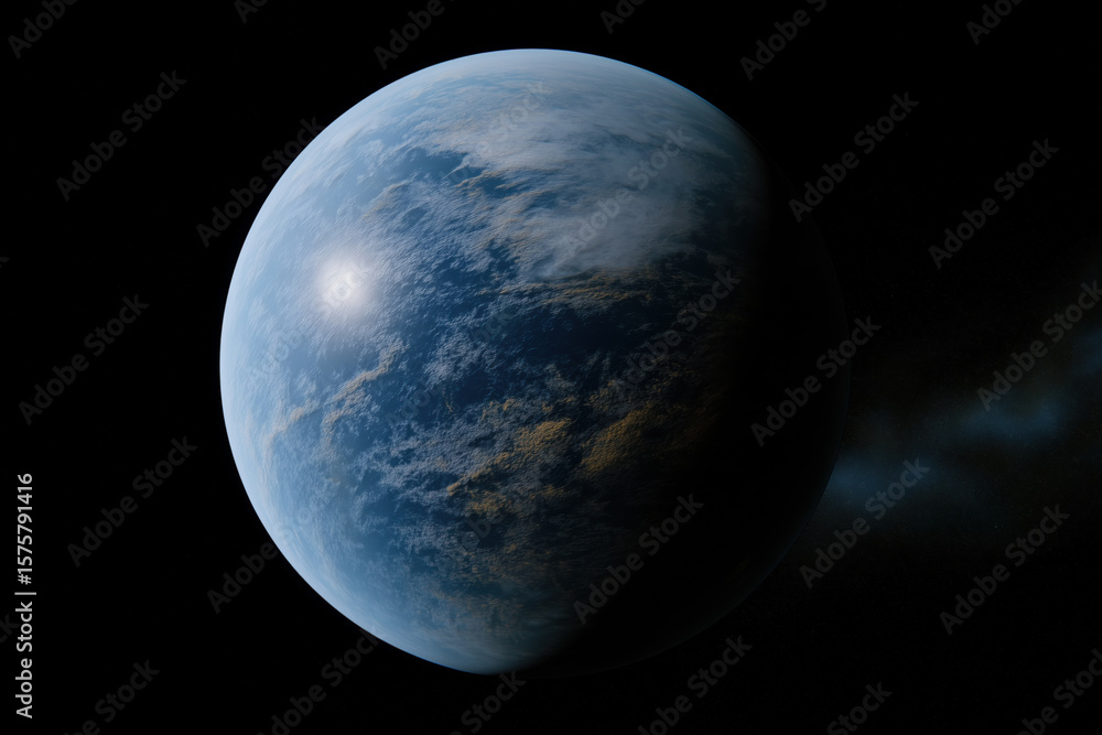 Fototapeta premium Earth-like planet in space