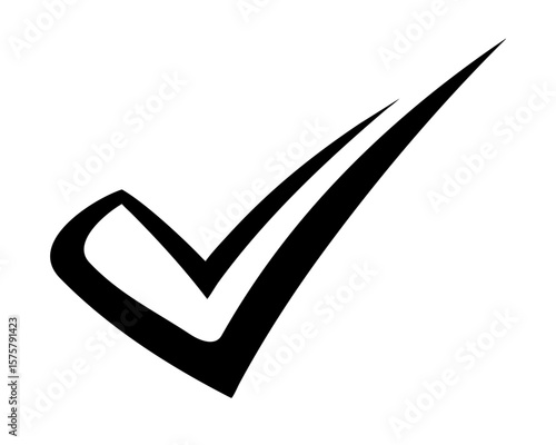 Clean black checkmark tick silhouette design representing approval and affirmation