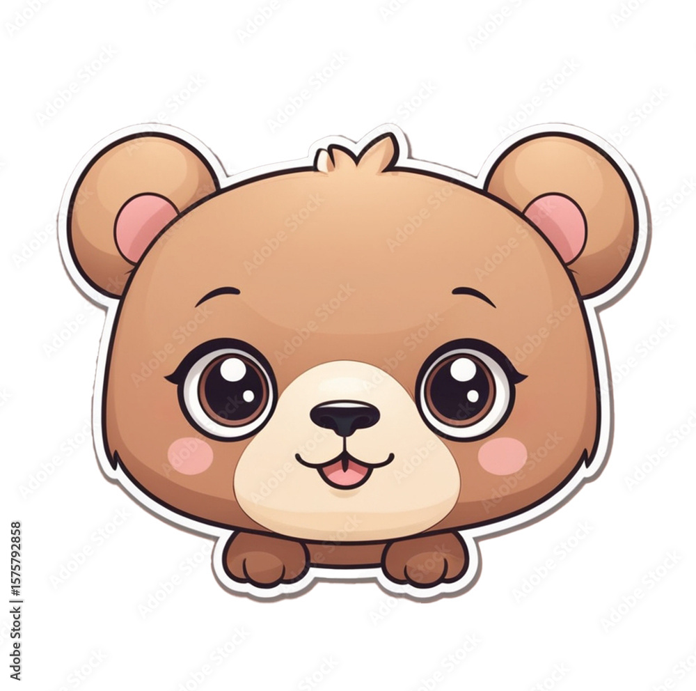 Obraz premium Cute Brown Bear Cub Illustration: Cartoon Animal Design