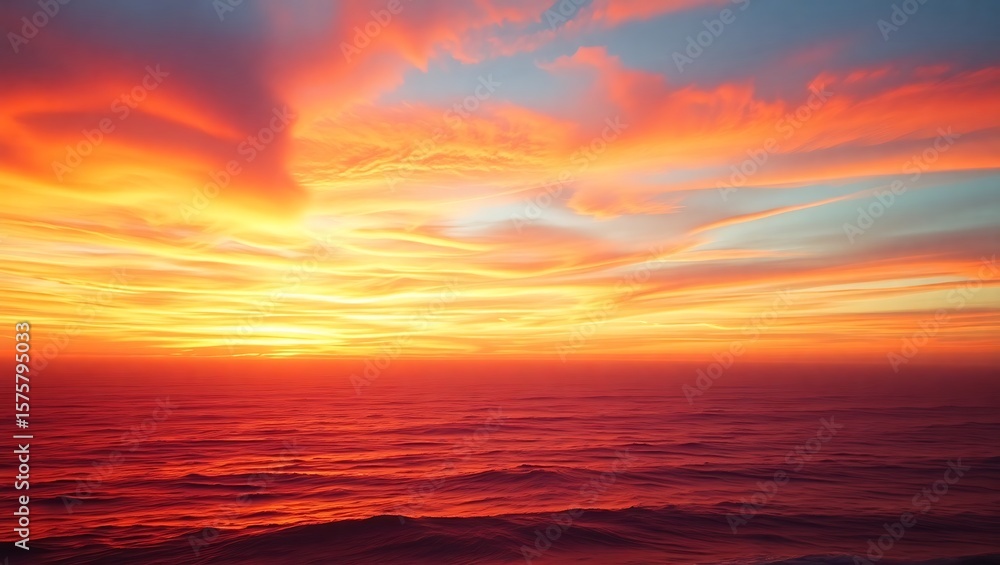 Fototapeta premium Natural sunset hues over the ocean 
