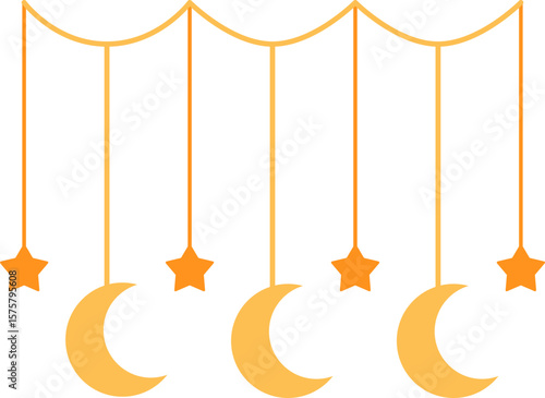 vector illustration of a moon decoration