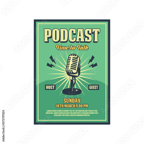 Podcast posters time to talk vector design