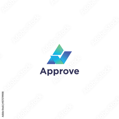 Modern a approve sign a letter logo design 