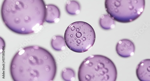 Purple Bubbles: Abstract Gel Serum Texture