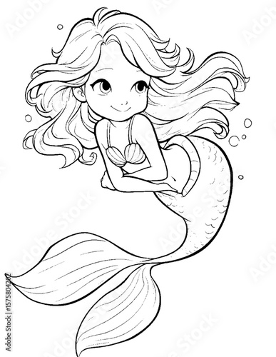 cute mermaid coloring pages