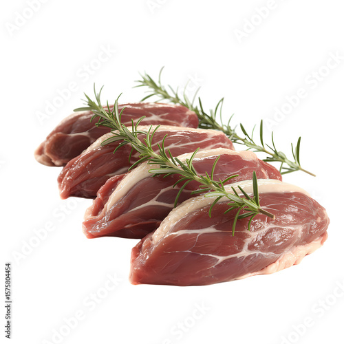  Raw Meat with Rosemary Sprigs