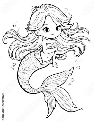 cute mermaid coloring pages