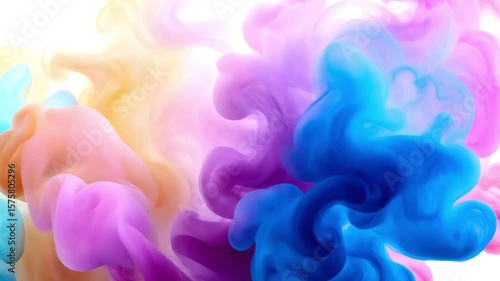Colorful abstract smoke in vibrant shades of blue, pink, and purple  