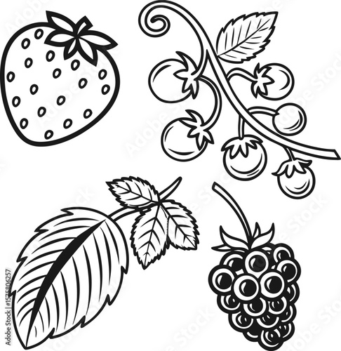 Wallpaper Mural Seamless pattern with ripe fruits, berries, leaves, and flowers on a branch, perfect for autumn nature-inspired designs Torontodigital.ca