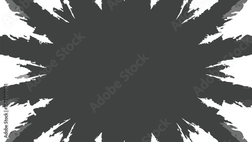 Abstract gray and white burst pattern with jagged edges emanating from a central dark area design