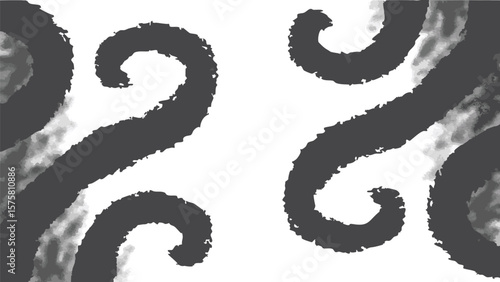 Abstract gray swirls and smoky textures on a white background creating a dynamic visual pattern art