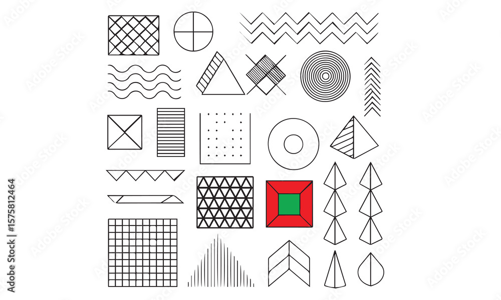Fototapeta premium Abstract Geometric Shapes Vector Collection