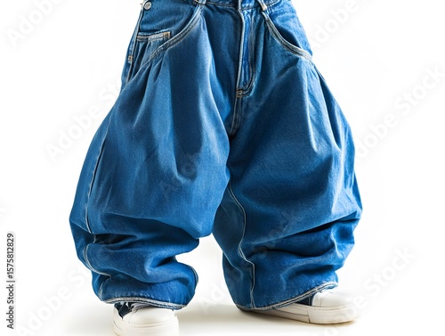 Oversized Baggy Denim Jeans Fashion, Loose Fit Blue Jeans