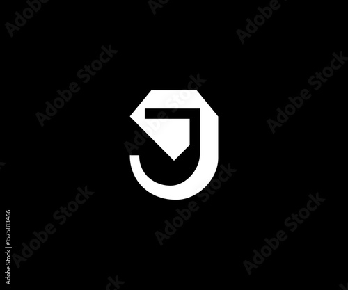 J letter with diamond shape logo