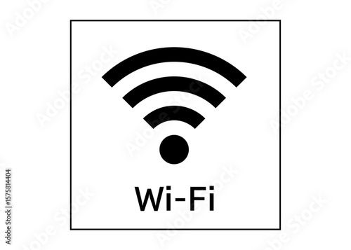 シンプルな黒いWi-Fi ロゴ マークのイラスト ピクトグラム