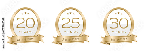 シンプルなモノクロのアニバーサリーロゴセット(5周年 10周年 15周年 20周年 25周年 30周年 40周年 50周年お祝い 周年記念 イベント 設立記念 anniversary celebration logo ベクター 編集可能)	