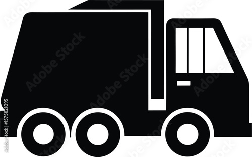 Wallpaper Mural garbage truck icon black silhouette vector illustration on transparent background Torontodigital.ca