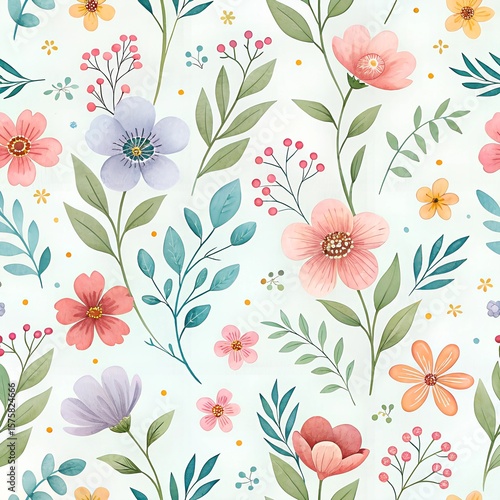 Wallpaper Mural seamless floral pattern Torontodigital.ca