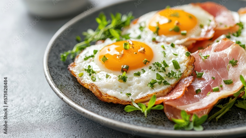 Delicious Breakfast Plate Featuring Eggs Crispy Bacon and Fresh Toast Delicious Breakfast Plate Featuring Eggs Crispy Bacon and Fresh Toast