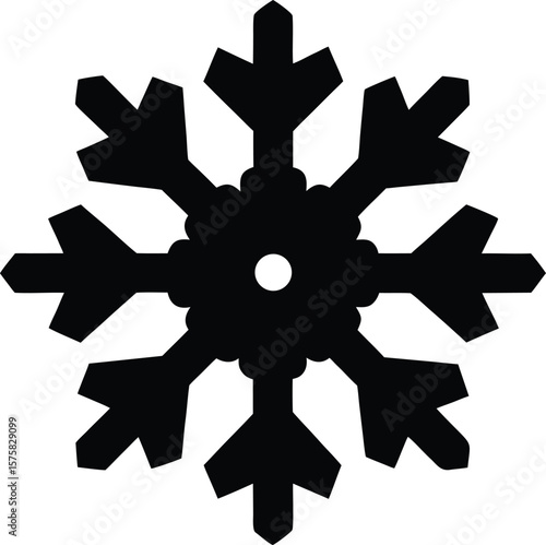 Wallpaper Mural snowflake icon black silhouette vector illustration on transparent background Torontodigital.ca