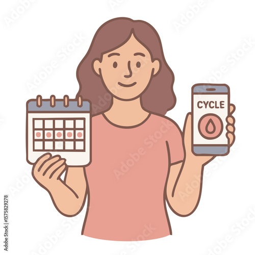 Woman holding menstrual cycle calendar
