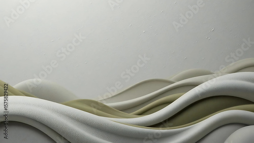 Minimal Zen Background – Light Grey, Taupe, and Moss Green Flow Texture
