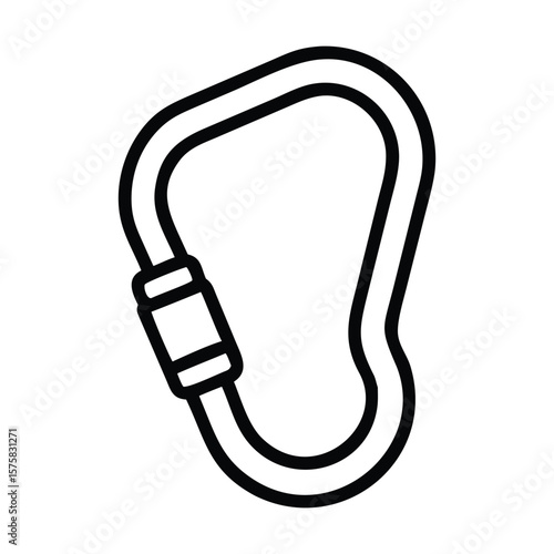 Mountain equipment carabiner icon vector