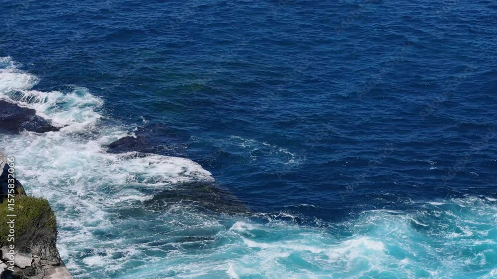 Kurnell, Sydney, Australia-UHD Drone Video: Breathtaking view flying above waves splashing on the sandstone cliffs, on the coast of the scenic Cape Baily Track in Kamay National Park. Kurnell, Sydney, Australia-UHD Drone Video: Breathtaking view flying above waves splashing on the sandstone cliffs, on the coast of the scenic Cape Baily Track in Kamay National Park.