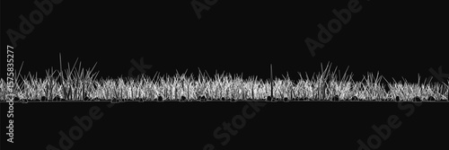 White grass stands out against a black background, creating a striking contrast. The animated blades sway gently, adding dynamic movement to the composition.