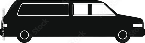 limousine icon black silhouette vector illustration on transparent background
