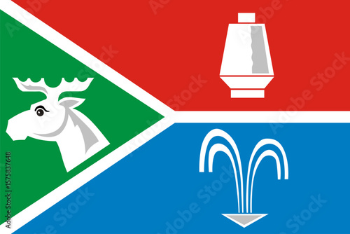 Flag of Losino-Petrovsky district, Moscow Region, Russia, Flag background, EPS10. Vector illustration