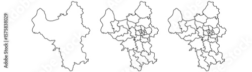 Wallpaper Mural Hanoi map – vector illustration of districts, streets, and landmarks in Vietnam's capital Torontodigital.ca
