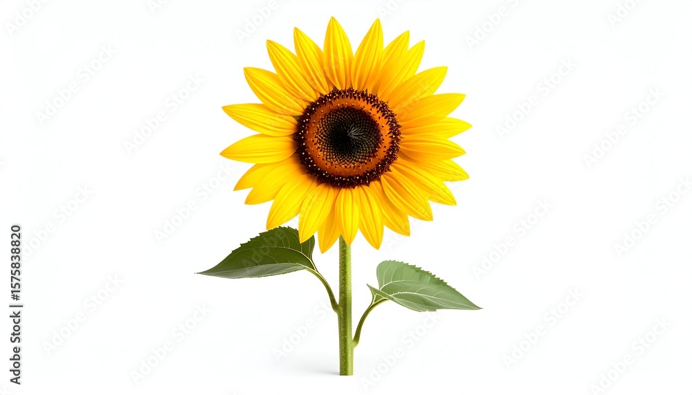 Obraz premium Sunflower, white isolate background