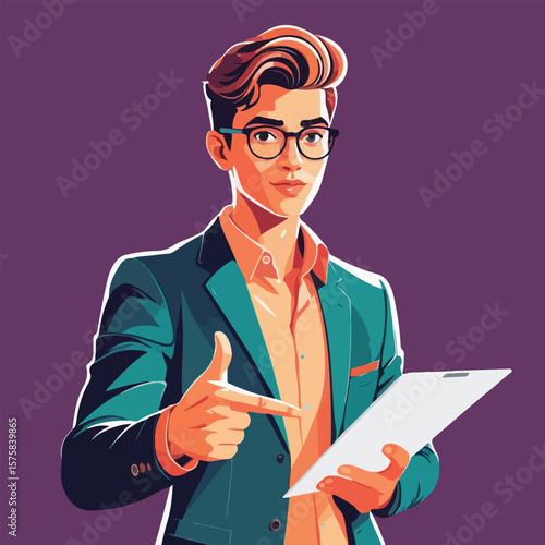 Startup Founder Presents Idea with Exciting Gestures