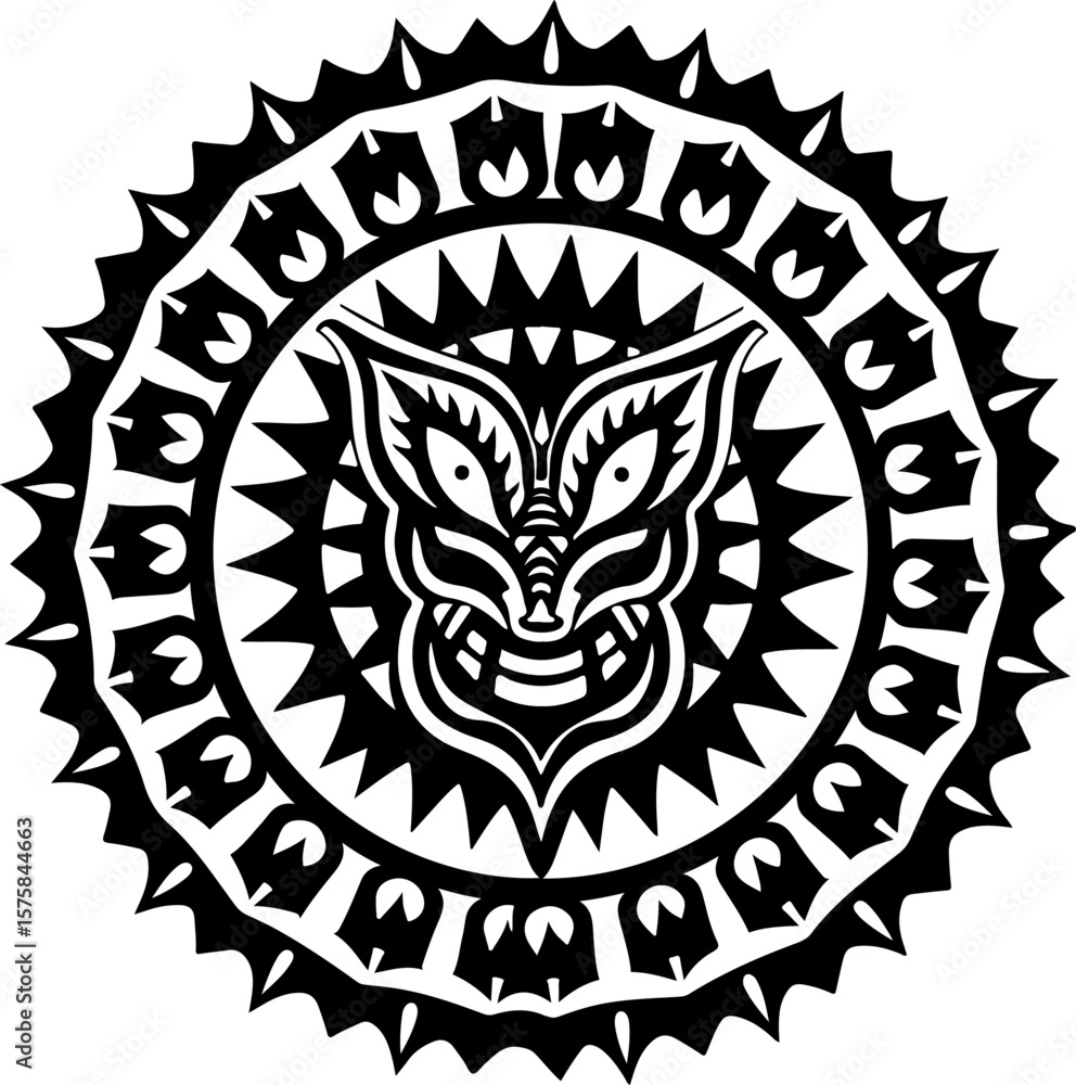 Obraz premium : Tribal Dragon Circle Design vector